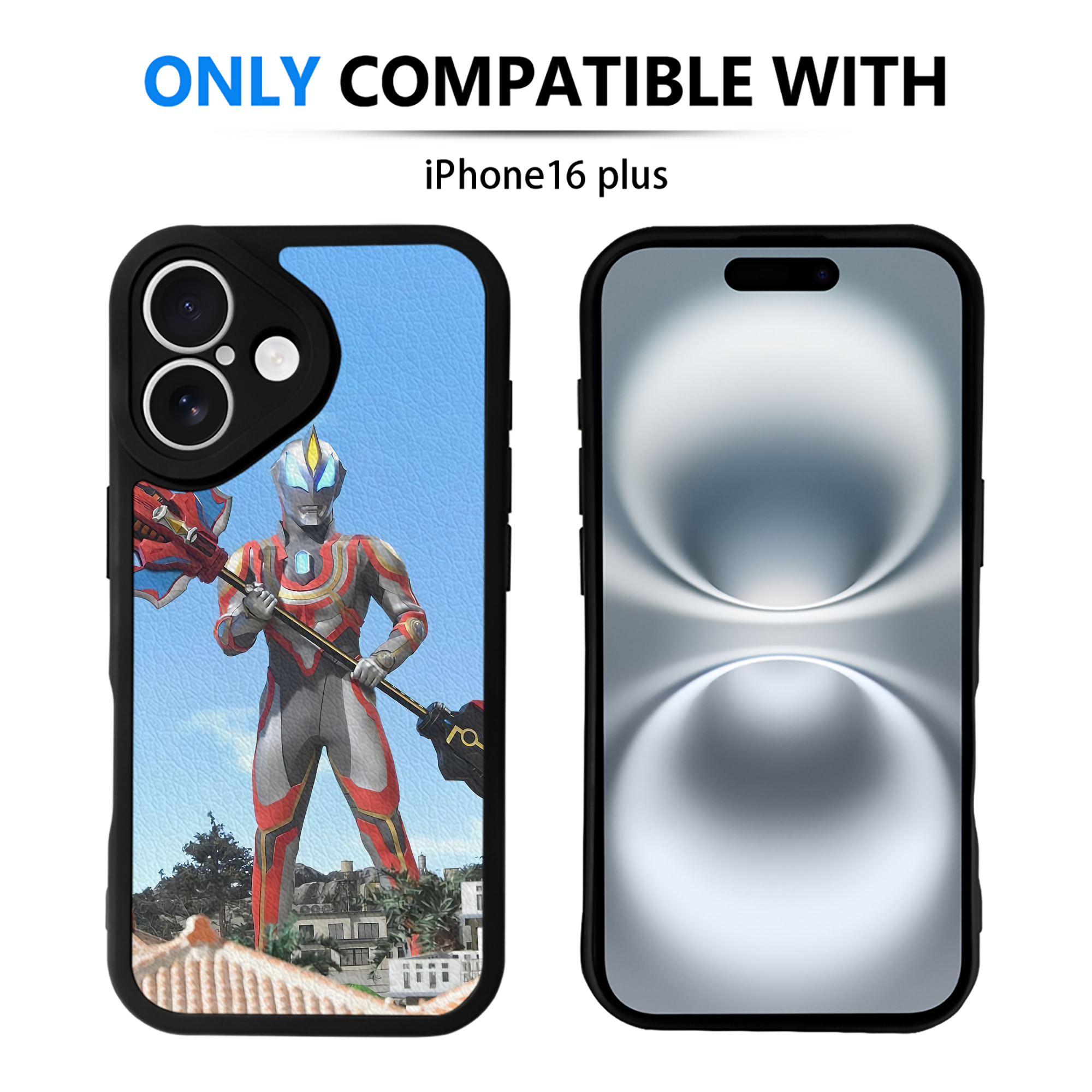 （画像用） ウルトラマン Ultraman 【iPhone 16シリーズ対応】シリコンスマホケース（レザー調） 材質：シリコン